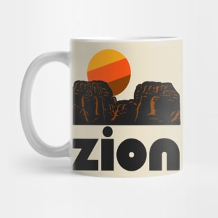 Retro Zion ))(( Tourist Souvenir National Park Design Mug